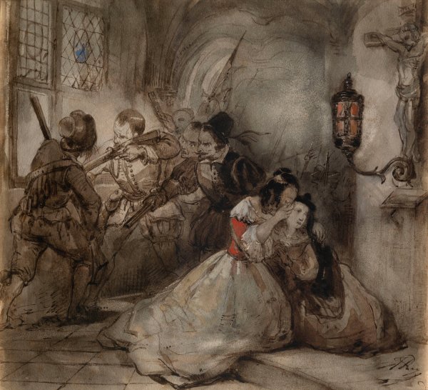 The Spanish Fury at Antwerp by Jan August Hendrik Leys - Hand-Painted Oil Painting Reproduction