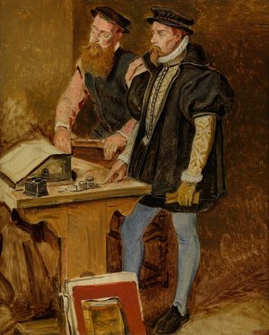 The Studio of Frans Floris by Jan August Hendrik Leys Oil Painting