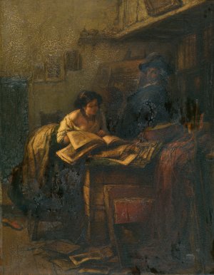 The Studio by Jan August Hendrik Leys Oil Painting
