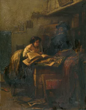 The Studio by Jan August Hendrik Leys Oil Painting
