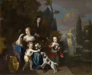 Portrait of a Family by Jan Baptist Weenix Oil Painting