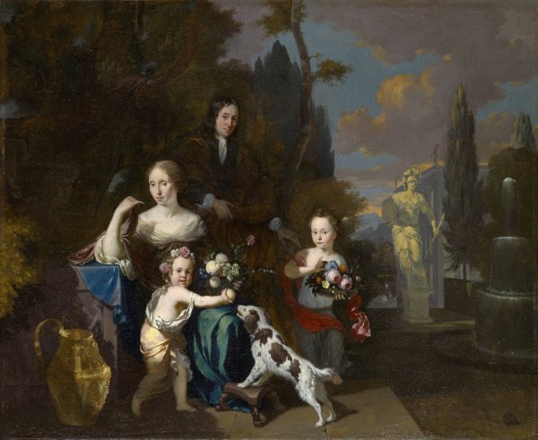 Main Product Photo of Portrait of a Family Painting by Jan Baptist Weenix