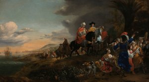 The Dutch Ambassador on his Way to Isfahan by Jan Baptist Weenix Oil Painting