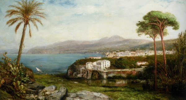 Main Product Photo of An Italian Costal Landscape Painting by Jan-Baptiste Tetar Van Elven