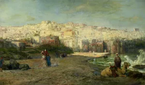 Jaffa Oil painting by Jan-Baptiste Tetar Van Elven