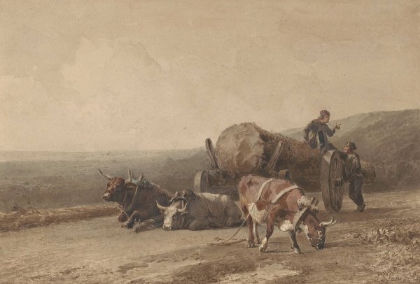 Main Product Photo of Rustende ossen  Painting by Jan Bedijs Tom