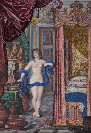 Cleopatra and the Asp in an elegant interior Oil painting by Jan Berents