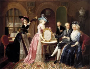 Portrait of the Villers Family by Jan Bernard Duvivier Oil Painting