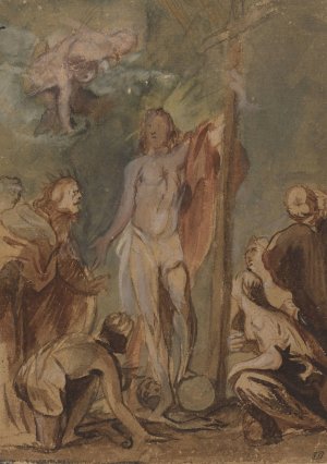 The Risen Christ Surrounded by Saints by Jan Boeckhorst Oil Painting
