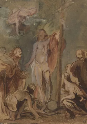 The Risen Christ Surrounded by Saints by Jan Boeckhorst Oil Painting