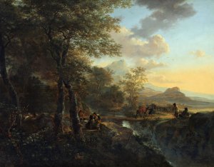 Italian Landscape with a Draughtsman Oil painting by Jan Both