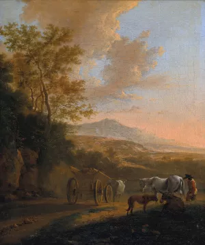 Italian Landscape with an Ox-cart by Jan Both Oil Painting