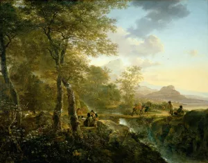 Italian Landscape with Artist by Jan Both - Oil Painting Reproduction