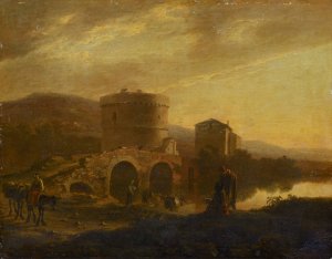 Ponte Lucano With The Tomb Of The Plautii by Jan Both Oil Painting