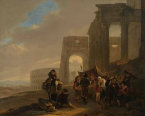 Street Scene with Roman Ruins by Jan Both Oil Painting