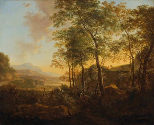 Wooded Hillside with a Vista  by Jan Both - Hand-Painted Oil Painting Reproduction