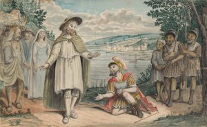 Centurio van Kafarnaum knielt voor Christus by Jan Brandes Oil Painting
