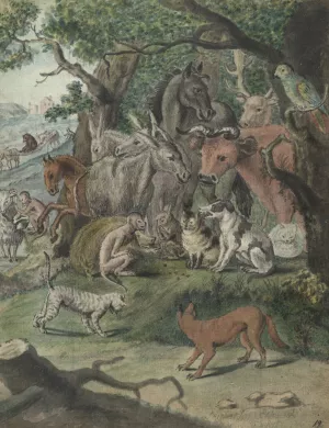 Dobbelende dieren by Jan Brandes Oil Painting