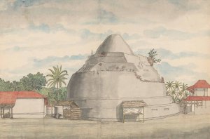 Kalyani stupa op Ceylon by Jan Brandes Oil Painting