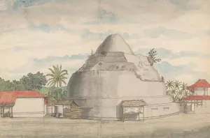 Kalyani stupa op Ceylon by Jan Brandes Oil Painting