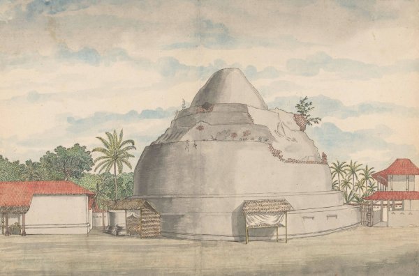 Kalyani stupa op Ceylon  by Jan Brandes - Hand-Painted Oil Painting Reproduction
