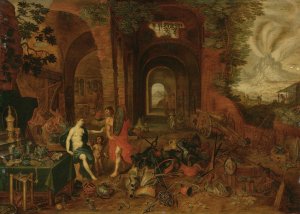 The Forge Of Vulcan by Jan Breughel The Younger (Follower) Oil Painting