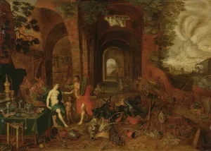 The Forge Of Vulcan by Jan Breughel The Younger (Follower) Oil Painting