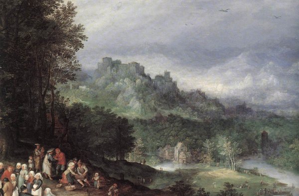 Main Product Photo of A Flemish Fair (detail) Painting by Jan Bruegel The Elder