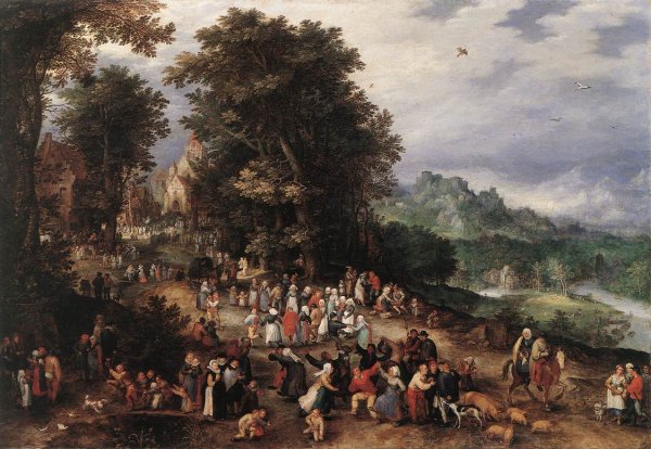Main Product Photo of A Flemish Fair Painting by Jan Bruegel The Elder