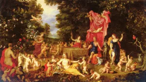 An Allegory of the Five Senses by Jan Bruegel The Elder - Oil Painting Reproduction