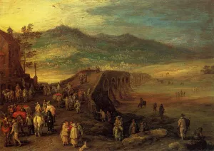 Bridge at Talavera Oil painting by Jan Bruegel The Elder
