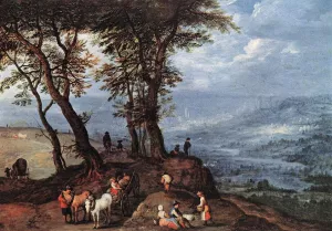 Going to the Market Oil painting by Jan Bruegel The Elder