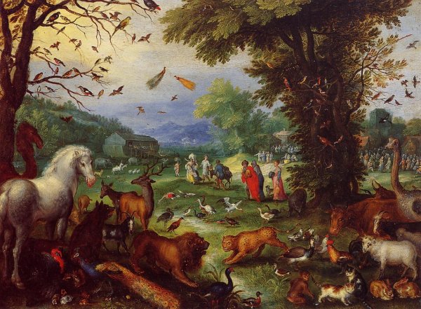 Main Product Photo of Landscape of Paradise and the Loading of the Animals in Noah's Ark Painting by Jan Bruegel The Elder
