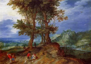 On the Road to Market by Jan Bruegel The Elder Oil Painting