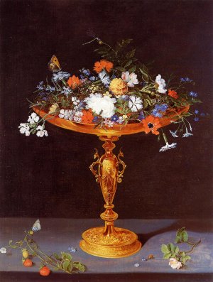 Tazza with Flowers by Jan Bruegel The Elder Oil Painting