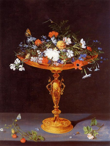 Tazza with Flowers by Jan Bruegel The Elder - Hand-Painted Oil Painting Reproduction