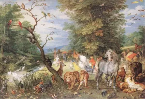 The Animals Entering the Ark by Jan Bruegel The Elder - Oil Painting Reproduction