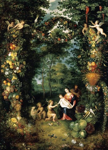 The Holy Family with St John by Jan Bruegel The Elder - Hand-Painted Oil Painting Reproduction