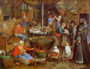 The Visit to the Farm by Jan Bruegel The Elder - Oil Painting Reproduction