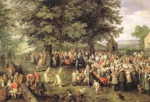 Wedding Banquet by Jan Bruegel The Elder Oil Painting