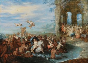 Feast of the Gods, with the Marriage of Neptune and Amphitrite by Jan Brueghel I Oil Painting