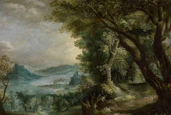 Imaginary Landscape  by Jan Brueghel The Elder (Follower) - Hand-Painted Oil Painting Reproduction
