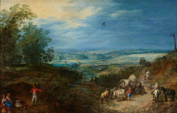 Main Product Photo of Landscape with Peasants  Painting by Jan Brueghel The Elder