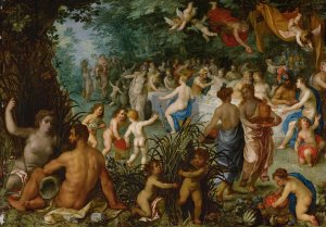 Landscape With Wedding Of Peleus And Thetis by Jan Brueghel The Elder Oil Painting