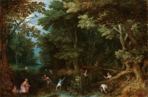 Latona and the Lycian Peasants by Jan Brueghel The Elder Oil Painting