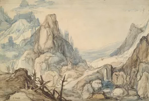 Mountainous Landscape by Jan Brueghel The Elder Oil Painting