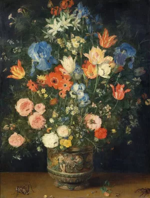 Still Life with Flowers and Insects by Jan Brueghel The Elder Oil Painting