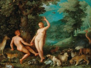 The Temptation Of Adam In Paradise by Jan Brueghel The Elder Oil Painting
