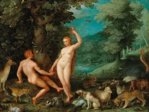 The Temptation Of Adam In Paradise Oil painting by Jan Brueghel The Elder