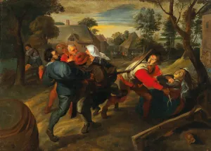 A Village Brawl Oil painting by Jan Brueghel The Younger